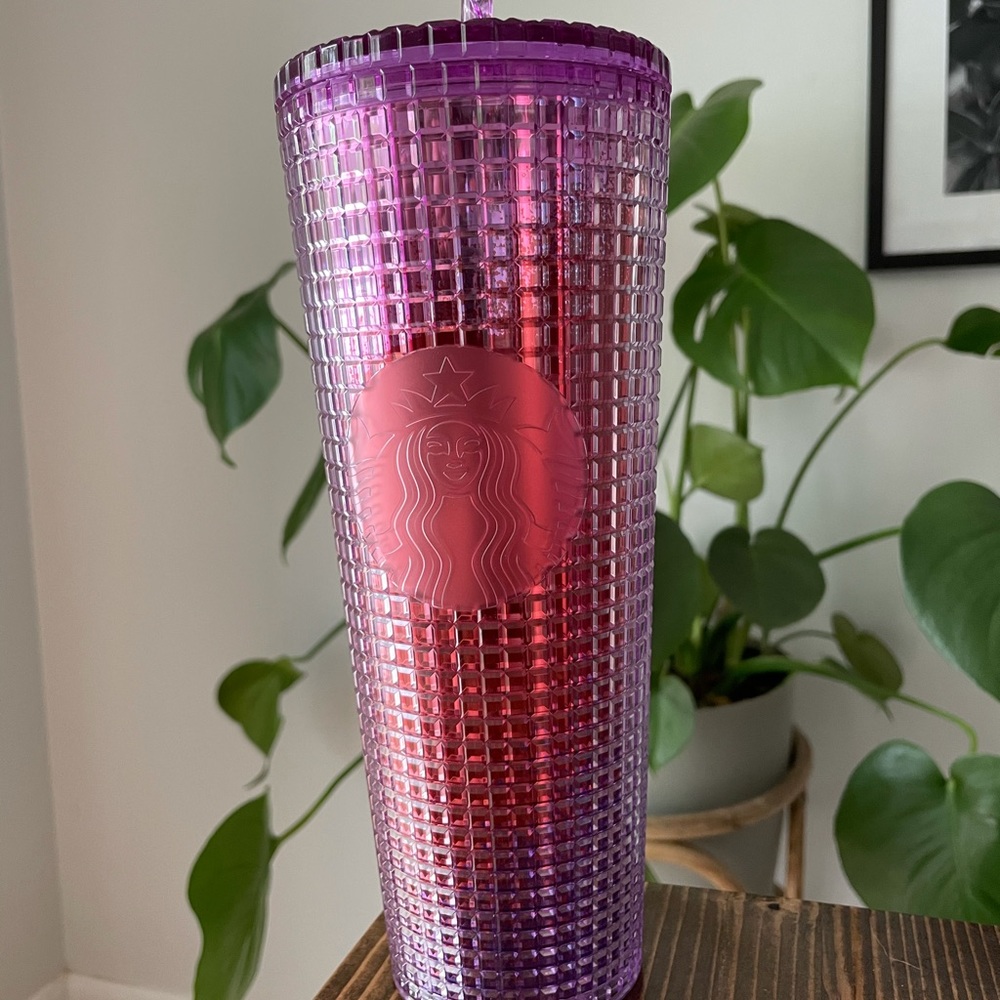 SUMMER 2021 PURPLE STARBUCKS STUDDED GRID TUMBLER